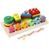 Merabufa Montessori Toys Wooden Sorting & Stacking Toys for Toddler Boys Girls, Wooden Blocks for Toddlers Preschool Motor Skills Toys Birthday Chirstmas Gift for 1 2 3 4 Years Old