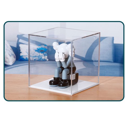 Clear Acrylic Display Case Box ，Versatile Collectibles Display Dustproof Showcase with Thickening Base，for Display Action Figures Home Storage Organizing Toys (8x8x8inch/20X20X20cm)