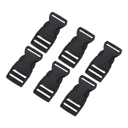 uxcell 6Pcs 3/4" Side Release Buckle, Plastic Dual Adjustable Buckle Clip Replacement for Backpack Luggage Straps Belt, Black