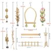 Bird Parrot Swing Toys, Chewing Standing Hanging Perch Hammock Climbing Ladder Bird Cage Toys for Budgerigar, Parakeet, Conure, Cockatiel, Mynah, Love Birds, Finches and Other Small to Medium Birds