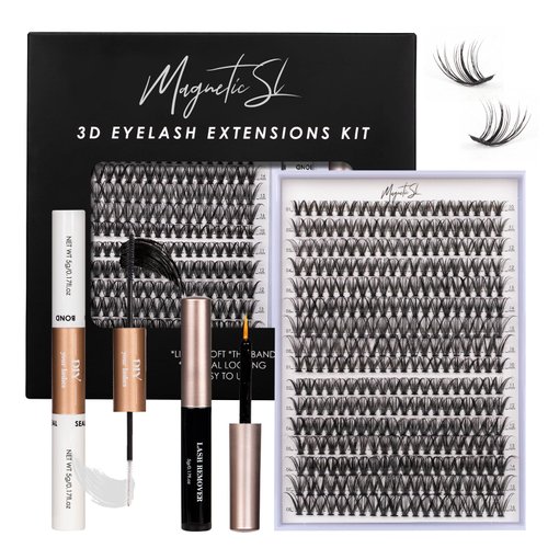 Lash Clusters DIY Lash Extensions Kit 320pcs Individual Lashes Clusters 30D 40D D Curl Eyelash Extension Kit with Applicator and Lash Bond&Seal,Clusters Lash Glue Remover Mix 10-16mm (30D+40D-320 KIT)