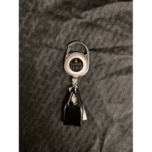 Premium Lighter Leash Retractable Keychain Clip (White)
