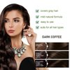 Dark Coffee Hair Dye Shampoo 3 in 1 for Gray Coverage, Instant Hair Color Shampoo Colors in Minutes, Lasting Brown Hair Shampoo, Tea Tree & Rosemary Shampoo Hair Dye for Hair Care