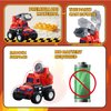 GEIQWNTOY Fire Truck Toy Cars for Boys Girls Ages 2-4 - 4 Pack Press N Go Toy Cars for Toddlers 1-3 Emergency Vehicle Toys for 1 2 3 Year Old Birthday Gift, Pull Back Cars for Construction Sand Box
