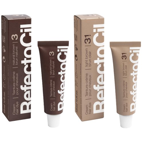 RefectoCil Cream Hair Dye 2-Pack – Professional Hair Tint for Long-Lasting Color – Natural Brown ...