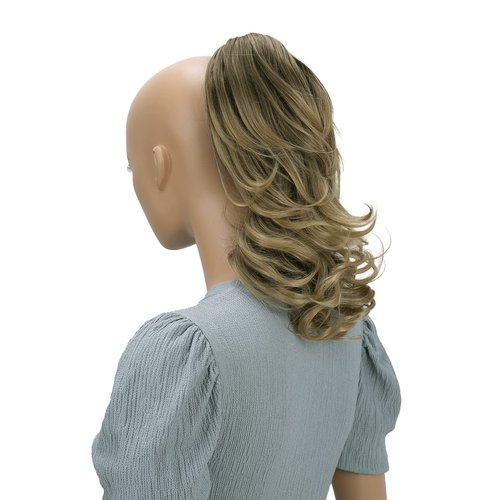 CAISHA by PRETTYSHOP 14" Wavy Clip On Ponytail With Butterfly Clip Hairpiece Heat-resistant Synthetic Fibres Brown Blonde Mix H125