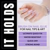 Brush On Nail Glue for Press On Nails 2-PK, Extra Strong Nail Glue for Acrylic Nails, Waterproof Nail Glue for Fake Nails Long Lasting Nail Glue, Professional Nail Glue for Nail Tips (8ml) (Pack of 2)