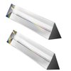 Young4us 2 Pack 6-inch Crystal Optical Glass Triangular Prism for Photography, Kids, Science, Teaching Light Spectrum, Physics and Taking Photos Pictures (Set of 2, 150mm)