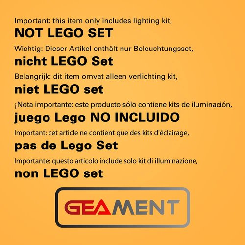 GEAMENT LED Lighting Kit Compatible with Lego Lamborghini Sian (Sián) FKP 37 - for Technic 42115 Race Car Model (Model Set Not Included)