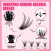LAKANAKU DIY Lash Extension Kit,280 Pcs Cluster lash Extensions Kit, 30D 10-16mm Mix Wispy Lash Clusters,D Curl Lash Clusters Kit with Bond and Seal and Tweezer, Fluffty Lash at Home Lash Extension