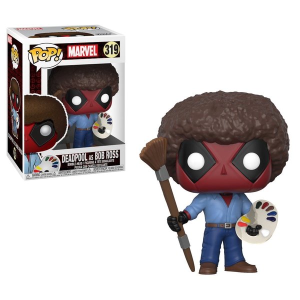 Funko Deadpool Bob Ross Playtime 70s with Afro POP! Bobble Figure - Deadpool + Bob Ross - Collectible Vinyl Figure - Gift Idea - Official Merchandise - for Kids & Adults - Movies Fans