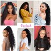 seelaak Kinky Curly Human Hair Ponytail Extension with Wrap Around True Length 10A Brazilian Ponytail Human Hair 3C Afro Curly Ponytail Clip in Human Hair Extensions Long Curly Wavy Ponytail 24 Inch
