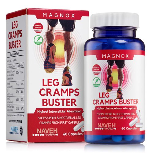 MAGNOX® Leg Cramps Buster Magnesium Supplement for Muscle Cramps - 380mg Magnesium for Leg Cramps at Night, High Absorption for Muscle with Vitamin E and B 3X Absorption (60 Capsules)