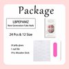 LBPEPAMZ White Hibiscus Flower Press on Nails Medium Square False Nails Nude Pink Glue on Nails Spring Summer Fake Nails Glossy Full Cover Fake Nails Kit for Women Daily Wear 24Pcs