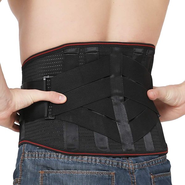 Lower Back Braces for Back Pain Relief - Compression Belt for Men & Women - Lumbar Support Waist Backbrace for Herniated Disc, Sciatica, Scoliosis - Breathable Mesh Design, Adjustable Straps(M, Black)