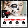 Ganbaro® Face Painting for Halloween Face Makeup Kit with Tools Oil Based Black White Red Body Painting Liquid Fake Blood Paste Painting Cosmetic Bag for Halloween, Art Cosplay, Dress Up Party