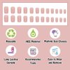 ANDGING Short Oval Press on Nails Nude Pink Fake Nails with Glossy Design Petite Glue on Nails for Women Girls Acrylic False Nails Stick on Nails Full Cover Manicure Press on Nail for Wedding 24Pcs