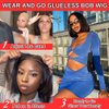 V SHOW Wear and Go Glueless Bob Wigs Human Hair Pre Plucked Pre Cut HD Lace Glueless Bob Wig Human Hair Wear Go Glueless Bob Wig Lace Front Wigs Human Hair for Beginners 180% Density 10Inch