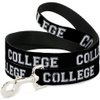 Dog Leash College Black White 4 Feet Long 1.5 Inch Wide
