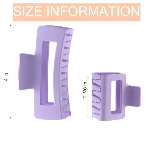 Alemaky 12 Pack Square Colorful Hair Clips, Big and Small Neutral Rectangle Claw Clips, Non-slip Matte Hair Clips for Women,Strong Hold jaw clip for Thick Thin Hair Silver Brown White Pink