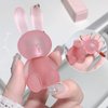 Pakivs 3PCS Matte Liquid Lipstick set,Cute Rabbit Lip Gloss Velvet 2 in 1 Key Chain Lip Stain,Waterproof Non-Stick Cup Long Lasting Lip Clay Cute Makeup for Girls