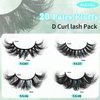 Fluffy Lashes 4 Styles 20-25MM 3D Volume D Curl Super Soft Plant Fibres Strip Lashes 20 Pairs Dramatic False Eyelashes Wispy Long Eye Lashes Mixed Multipack, by Anforlin