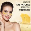 20Pcs/10Pairs Under Eye Patches Gold for Dark Circles, Puffy Eyes, and Wrinkles, 24K Gold Eye Mask for Face, Eye Cream for Men and Women