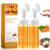 2PCS Turmeric Facial Cleanser, Turmeric Face Wash, Turmeric Exfolisting Foaming Cleanser for All Skin Deep Cleaning