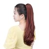 HSPCYGG Burgundy Ponytail Extension Synthetic Clip Claw Pony tails 22" Straight 5.5 OZ Fake Hairpieces Women Yaki Fluffy¬ Tangled