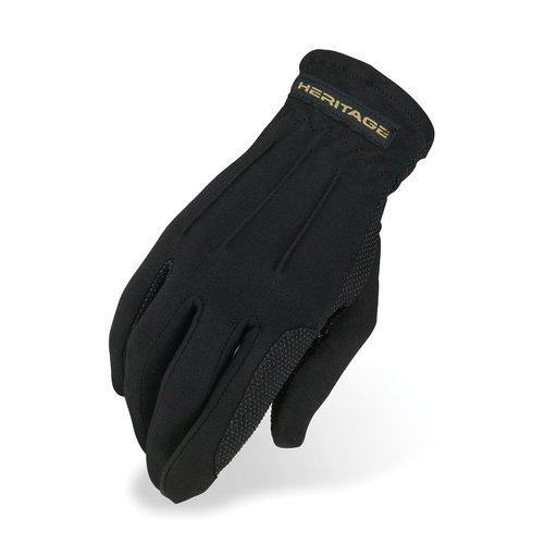 Heritage Power Grip Gloves, Size 5/6, Black
