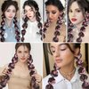 Braided Ponytail Extension with Hair Tie Pink and Black Bubble Wrap Around Pony Tail Hair Extensions 2 Pcs Natural Soft Elastic Hair Band Hairpieces Synthetic Hair Piece for Women Daily Wear