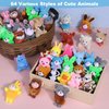 Fovths 64 Pieces Mini Plush Animals Toys Set Cute Small Stuffed Animal Keychain Jungle Animal Decor Goodie Bag Basket Fillers for Birthday Christmas Party