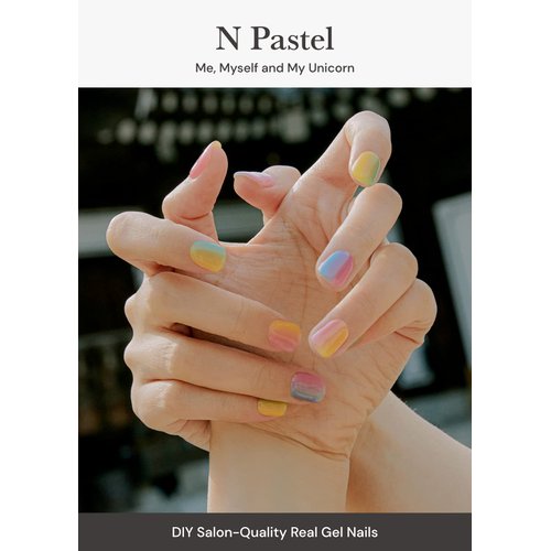 ohora Semi Cured Gel Nail Strips (N Pastel) - Yellow, Ombre, Works with Any UV/LED Nail Lamps, Salon-Quality, Easy to Apply & Remove - Christmas Gel Nail Wraps, Stickers, Christmas Stockings