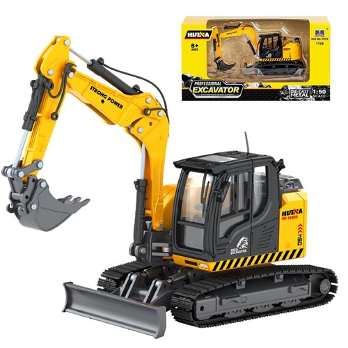 Qcar 1/50 Crawler-Type Excavator Construction Vehicle Toys, Vehicle Toys for Kids, Outdoor Sandbox Car Toys, Birthday Gift Toddler Boy Kid