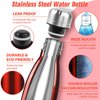 Sfee Insulated Water Bottle, 17oz Stainless Steel Water Bottles, Double Wall Vacuum Reusable Water Bottles Leak Proof BPA-FREE Sports Bottle Cup Keep Hot&Cold for Running Gym Workout Cycling Kids(Red)