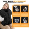 Inflatable Travel Pillow,Multifunction Travel Neck Pillow for Airplane to Avoid Neck and Shoulder Pain,Support Head,Neck,Used for Sleeping Rest, Airplane and Home Use,with Eye Mask, Earplugs, Black