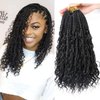 Goddess Box Braids Crochet Hair 14 Inch Boho Crochet Box Braids Pre-looped 8 Pack Bohemian Box Braids Crochet Braids Synthetic Braiding Hair Extensions for Black Women