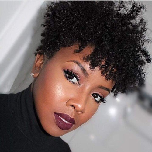 Ms Taj Afro Kinky Human Hair Wigs for Black Women Brazilian Virgin Short Curly Wigs None Lace 150% Density Unprocessed Afro Wig Human Hair Curly Machine Made (Natural Color, afro wig)