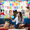 Avezano Cat Happy Birthday Backdrop Cat Birthday Sign Banner Pet Cat Paw Theme Birthday Party Decorations Kitties Cat Themed Birthday Party Supplies 70.8 x 43.3 Inch
