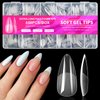 AddFavor 600pcs Almond Nail Tips, Medium Almond Gel X Nail Tips Clear Fake Nails Full Cover Acrylic Nail Tips for Extension Nail Manicure Salon Home DIY