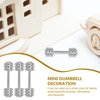 Veemoon Miniature Dollhouse Accessories 5pcs 1: 12 Mini Dumbbells Model Miniature Sports Equipment Dollhouse Miniature Ornament Decoration Miniature Dumbbells Mini Cute Dumbbells Charms
