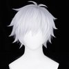 Wiggy Mermaid Silver Violet Wig for Satoru Gojo Cosplay, Mens Short Fluffy Spiky Hair Wig for Anime Cosplay Halloween Costume