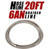 Vincos 20 Ft 6AN AN6 (5/16") Universal Braided Stainless Steel PTFE TEFLON Oil Fuel Gas Line Hose