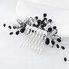 Foyte Crystal Wedding Hair Comb Leaf Rhinestone Headpiece Black Bride Hair Pieces Bridesmaid Side Hair Combs for Women and Brides (big)