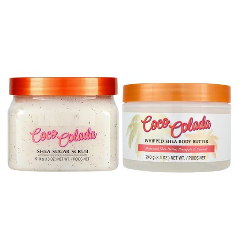 T Hut Shea Sugar Scrub Coco Colada, 18 oz, Whipped Shea Body Butter, 8.4 oz