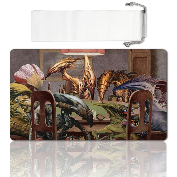 Board Game TCG Playmat Table Mats Games Size 60X35 cm Mousepad Compatible for MTG RPG CCG Trading Card Game Play mats (SLIVERS-Playing-Poker)