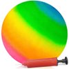 ArtCreativity 16 Inch Rainbow Playground Ball for Kids, Durable Rubber, Includes Hand Pump, Bouncy Outdoor Toy for Backyard, Park, Beach, Boys and Girls Ages 3+