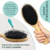 Natural Boar Bristle Hair Brush & Mini Hair Brush Set for Women, Men, Kids; Dry and Wet Detangling Hair Brush Gently Enhances Shine, Great for travel or to keep in your bag