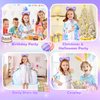 Princess Dress Up for Girls 4-6, Mermaid Toddler Toys for Ages 3-8, 8 Pcs Shiny Sequin Princess Cape Set Kids Toys, Princess Girl Toys for Easter Halloween Birthday Christmas Gifts Party Favors