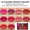 BOBISUKA Cream Lip Color Palette, 10 Colors Matte Lipstick Makeup Palette, Long Lasting Lipstick Palette, Moisturizing Waterproof Lip Creamy Formula For Soft - Daily